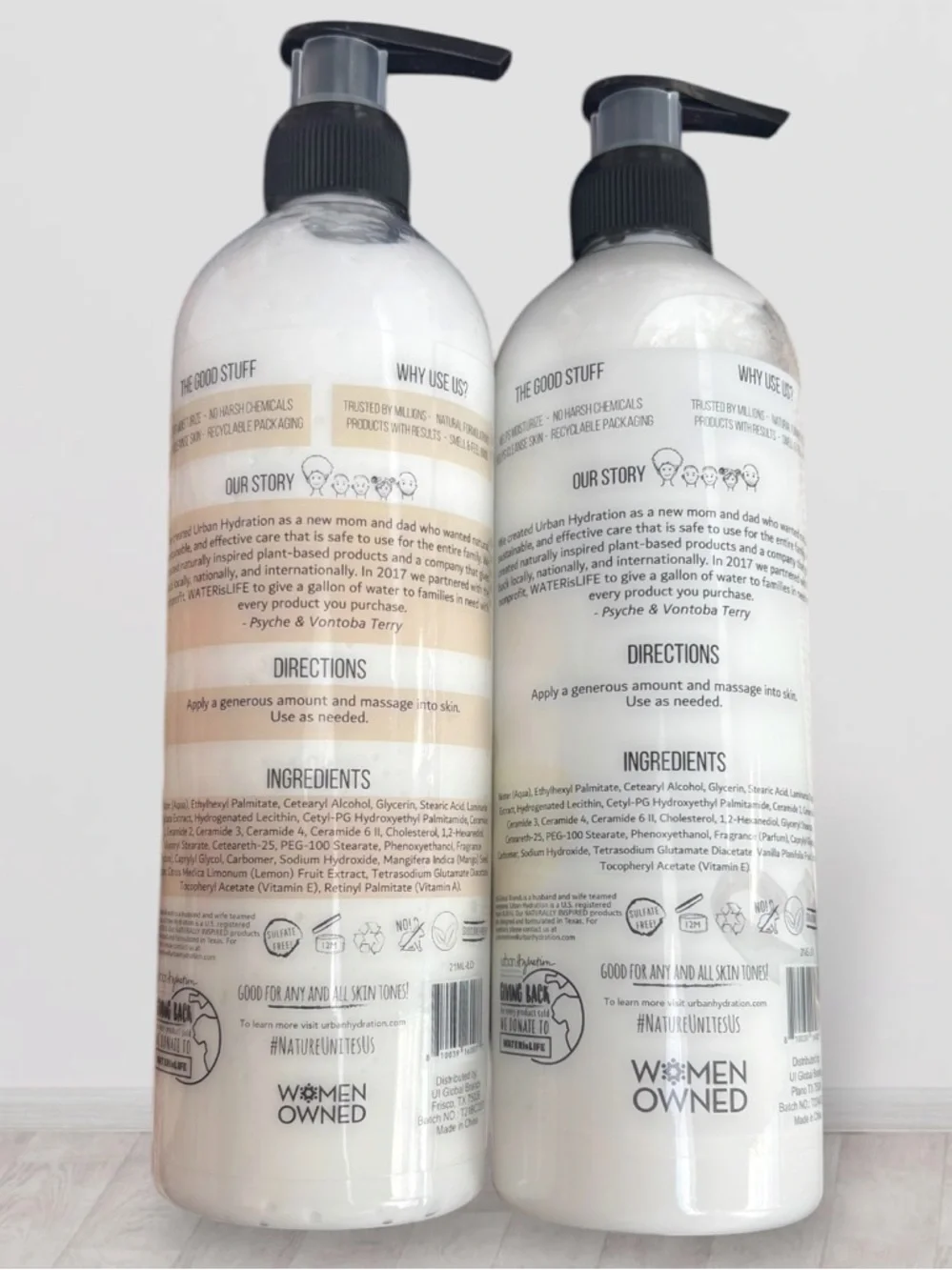 Urban Hydration Body Lotion Vanilla & Mango Lime Rejuvenate Nourish NEW 2 Pc Set